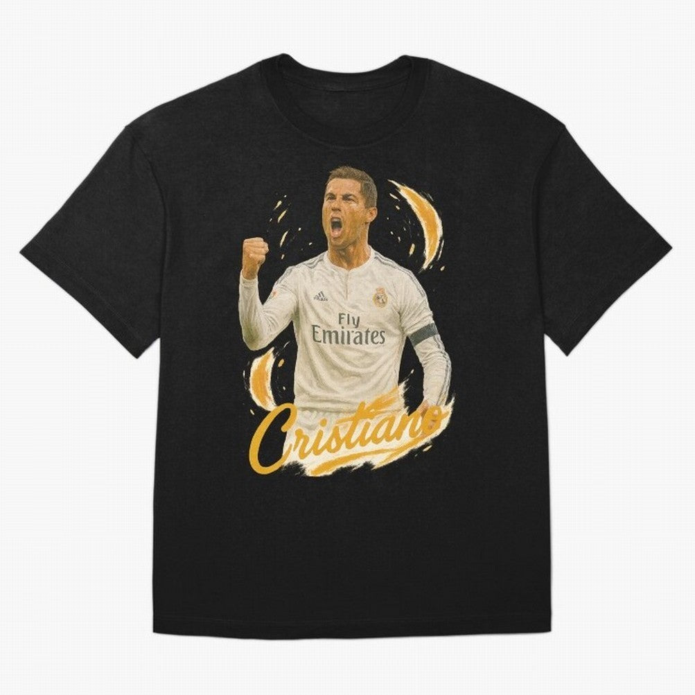 Cristiano Ronaldo Madrid Art - Iconic Soccer Legend Tribute Oversized T-Shirt Bring World Football Passion into Match Day Hype around FIFA World Cup 2026 USA Canada Mexico, CR7, Portugal, Worldwide Fan Energy, Dramatic Goals, Stadium Lights and