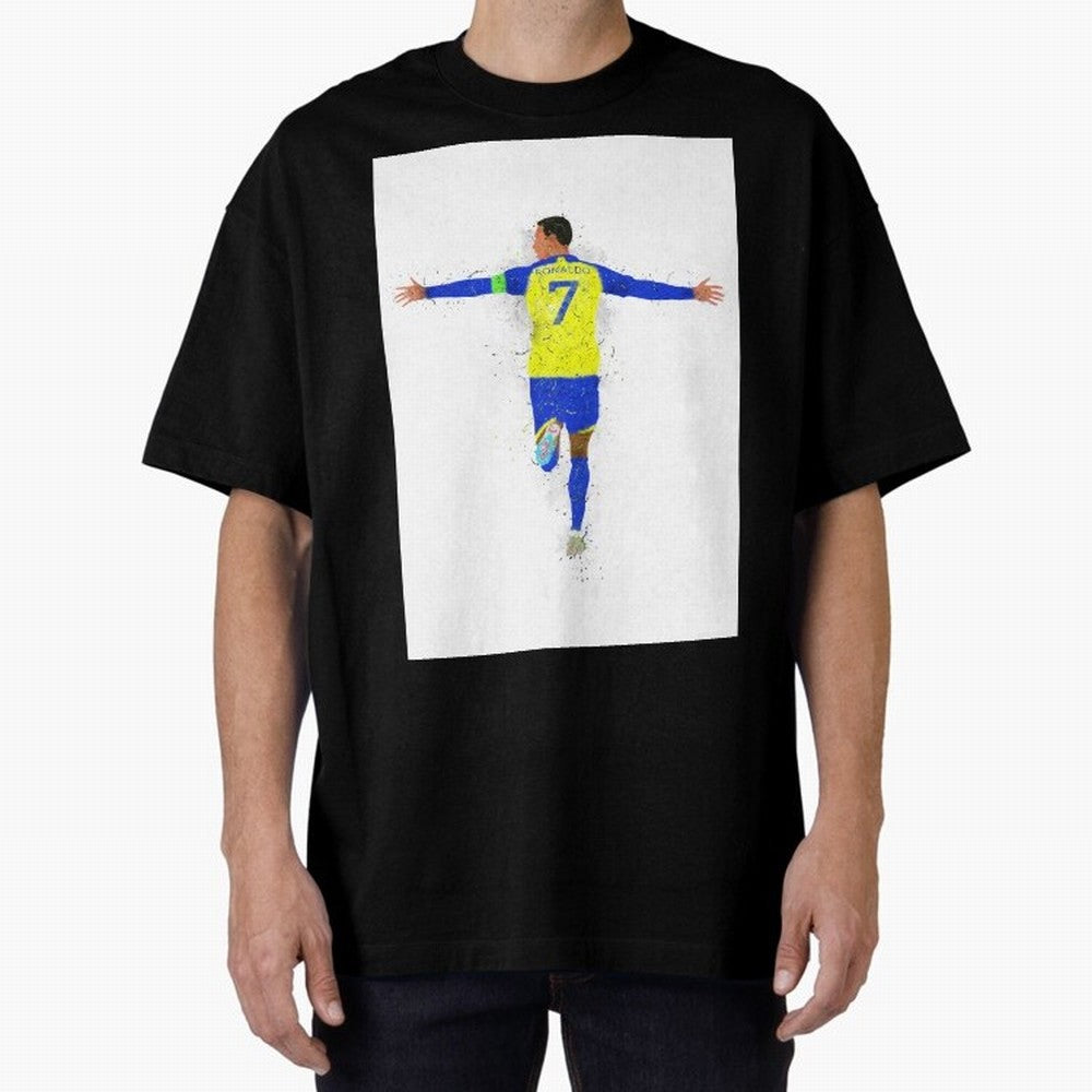 Cristiano Ronaldo Al Nassr Football Oversized T-Shirt Live for the Drama of Global Football Passion for FIFA World Cup 2026 Group Stage, Featuring Haaland and Mbappe, England, Football Passion, Legendary Performances, Festival Vibes and Supporter