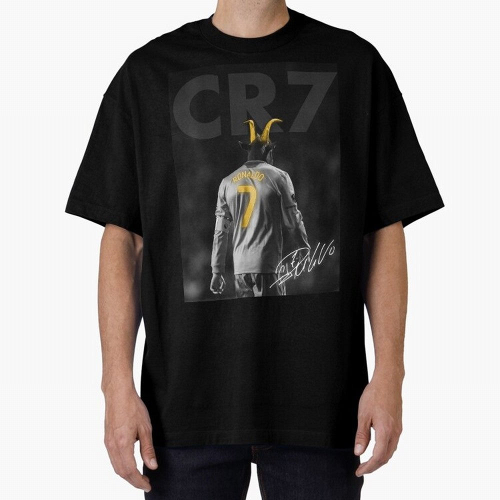 CR7 The Goat Poster Oversized T-Shirt Experience the Global Stage of FIFA World Cup 2026 USA Canada Mexico Spirit, Built around Spain, Neymar, Haaland and Cristiano Ronaldo, Global Supporter Spirit, Legendary Goals, National Colors and Tournament