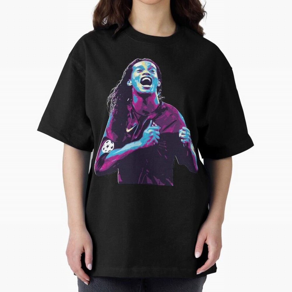 ronaldinho Oversized T-Shirt Step into FIFA World Cup 2026 USA Canada Mexico for Fans of Mbappe and Neymar and Netherlands, Bringing Football History, Final Match Energy, Crowd Noise and Once in a Lifetime Moments; Perfect for Fans, Collectors,