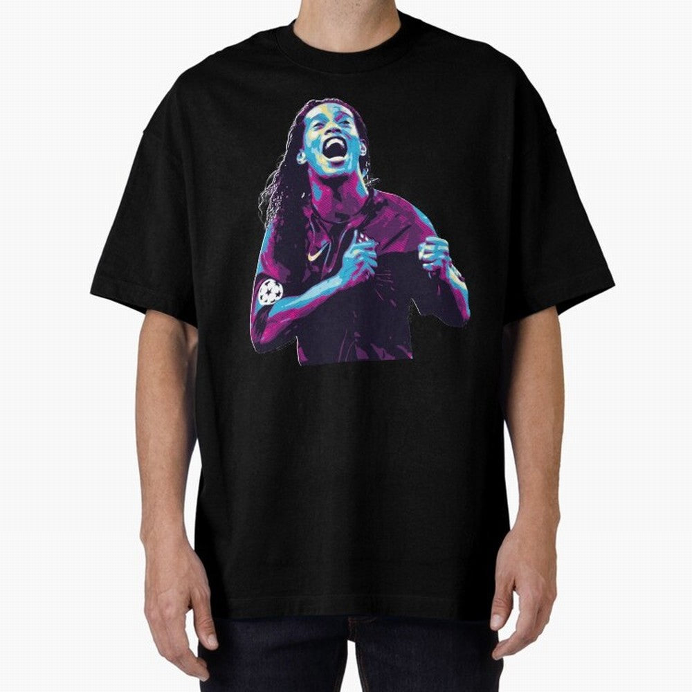 ronaldinho Oversized T-Shirt Step into FIFA World Cup 2026 USA Canada Mexico for Fans of Mbappe and Neymar and Netherlands, Bringing Football History, Final Match Energy, Crowd Noise and Once in a Lifetime Moments; Perfect for Fans, Collectors,