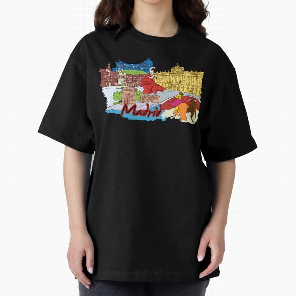 Madrid Oversized T-Shirt Bring Stadium Energy to FIFA World Cup 2026 USA Canada Mexico for Fans of Haaland and Mbappe and France, Bringing Global Supporter Spirit, Legendary Goals, National Colors and Tournament Celebration; Perfect for Fans,
