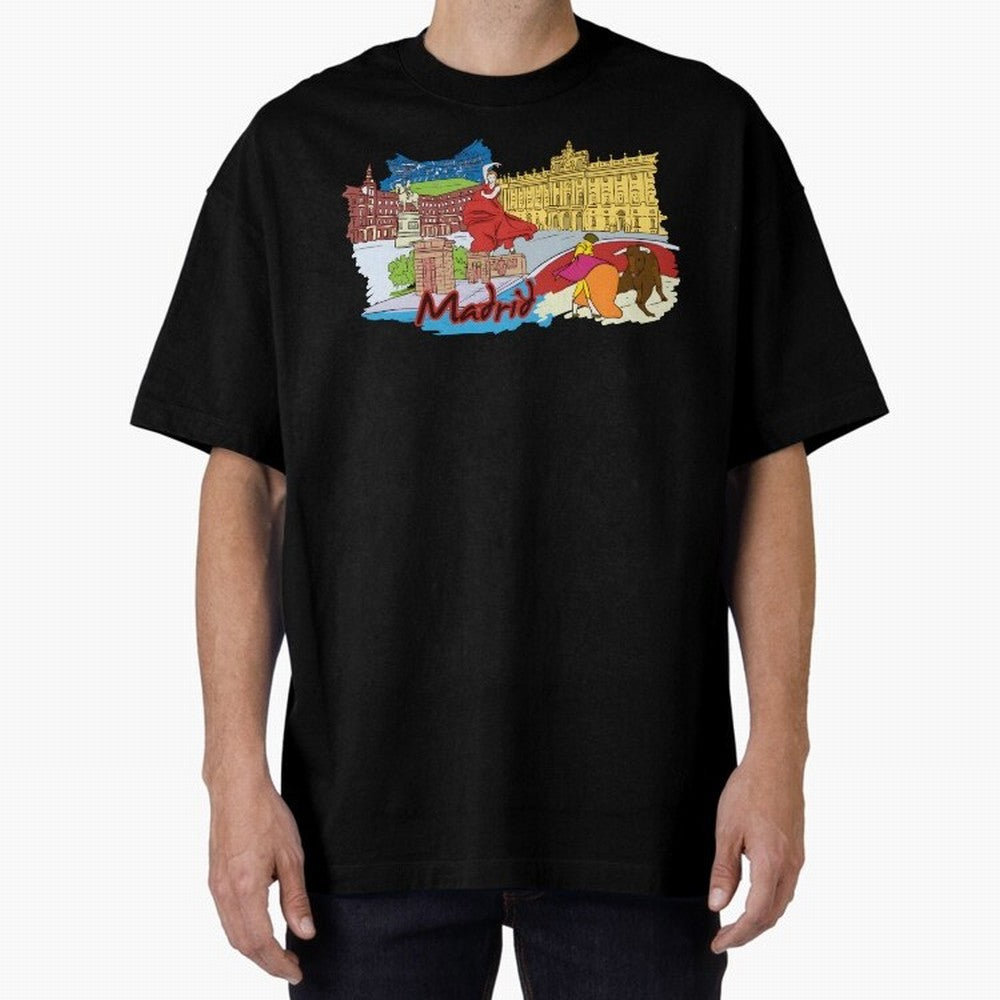 Madrid Oversized T-Shirt Bring Stadium Energy to FIFA World Cup 2026 USA Canada Mexico for Fans of Haaland and Mbappe and France, Bringing Global Supporter Spirit, Legendary Goals, National Colors and Tournament Celebration; Perfect for Fans,