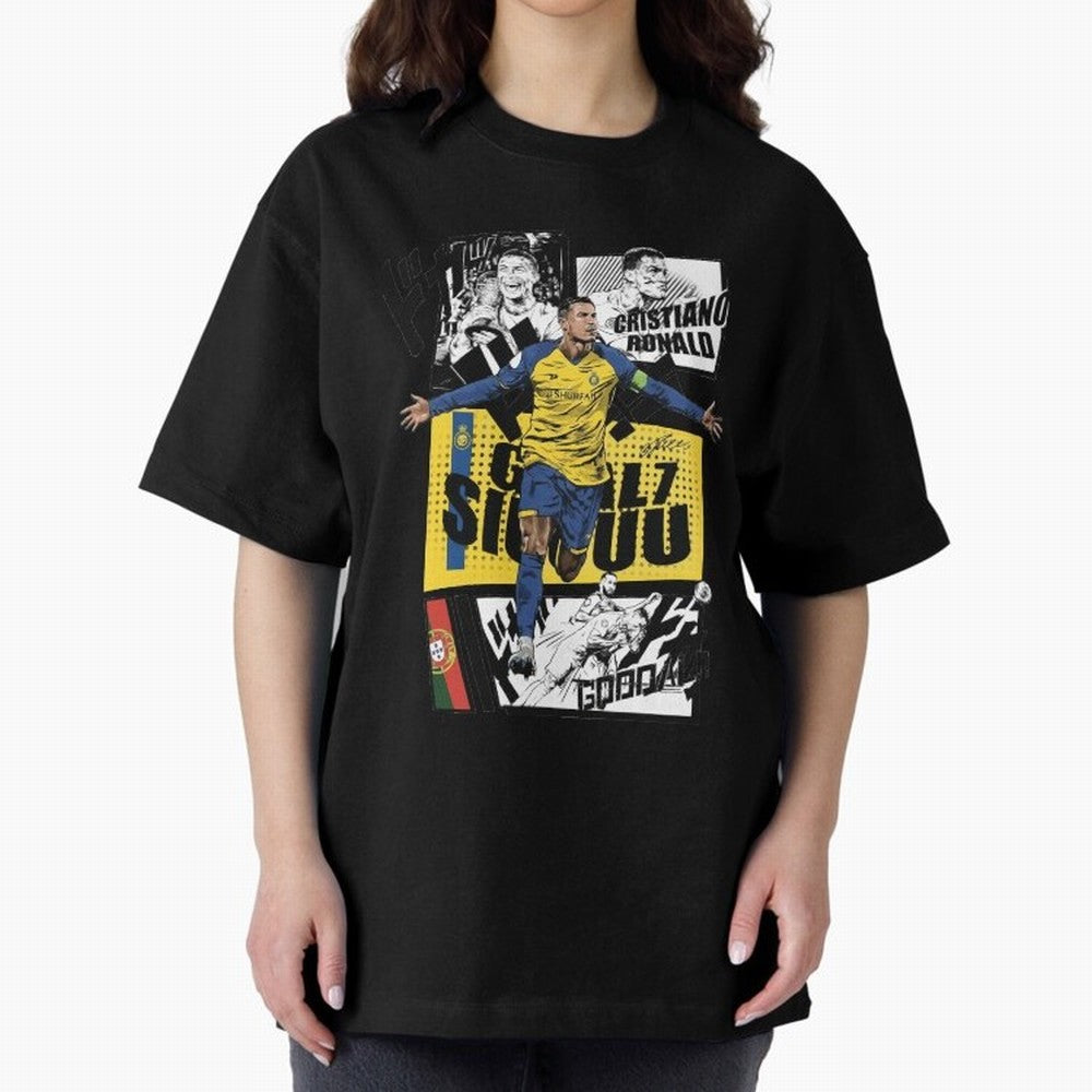 Cristiano Ronaldo CR7 Scorer Oversized T-Shirt Show Your Love for FIFA World Cup 2026 Group Stage for Fans of Messi, CR7 and Mbappe and England, France and Netherlands, Bringing Classic Soccer Heritage, Championship Pressure, Fan Loyalty and