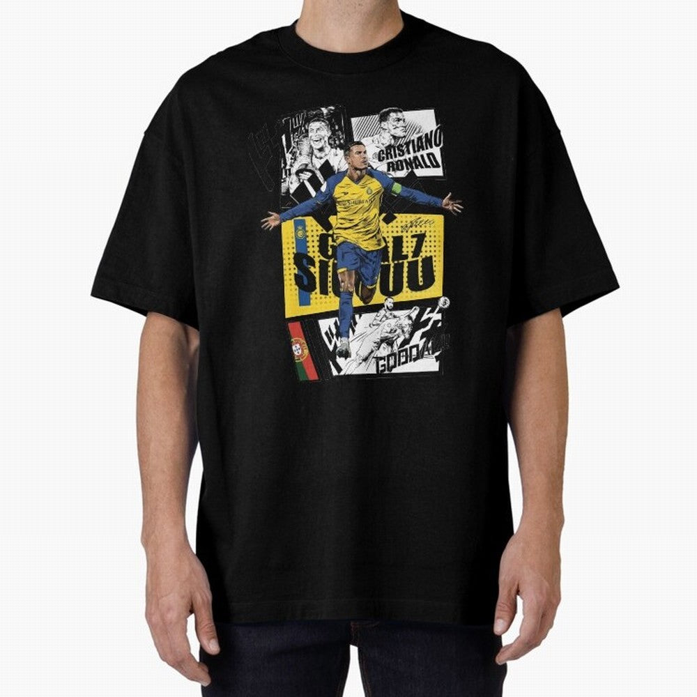 Cristiano Ronaldo CR7 Scorer Oversized T-Shirt Show Your Love for FIFA World Cup 2026 Group Stage for Fans of Messi, CR7 and Mbappe and England, France and Netherlands, Bringing Classic Soccer Heritage, Championship Pressure, Fan Loyalty and