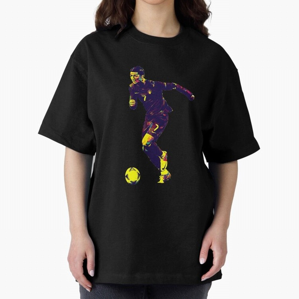Cristiano Ronaldo Oversized T-Shirt Enjoy FIFA World Cup 2026 Spirit, Celebrating Spain, CR7 and Messi, Soccer Culture, Superstar Moments, National Team Dreams and Competitive Fire; Perfect for People Who Love Argentina, Brazil, France, England,