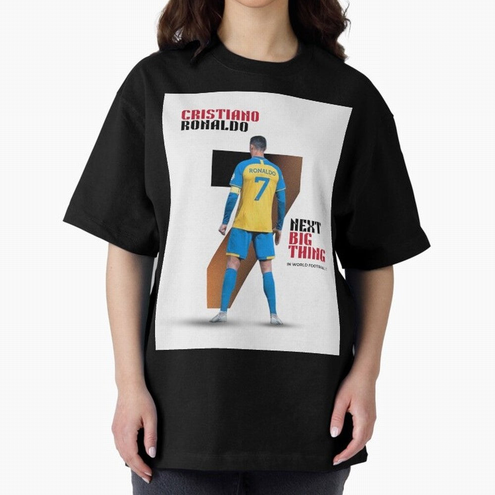 Cristiano Ronaldo Oversized T-Shirt Follow Global Football Passion for FIFA World Cup 2026, Celebrating Haaland, Portugal, Spain and Germany, Stadium Chants, National Pride, Trophy Dreams and Unforgettable Football Memories; Ideal for Passionate