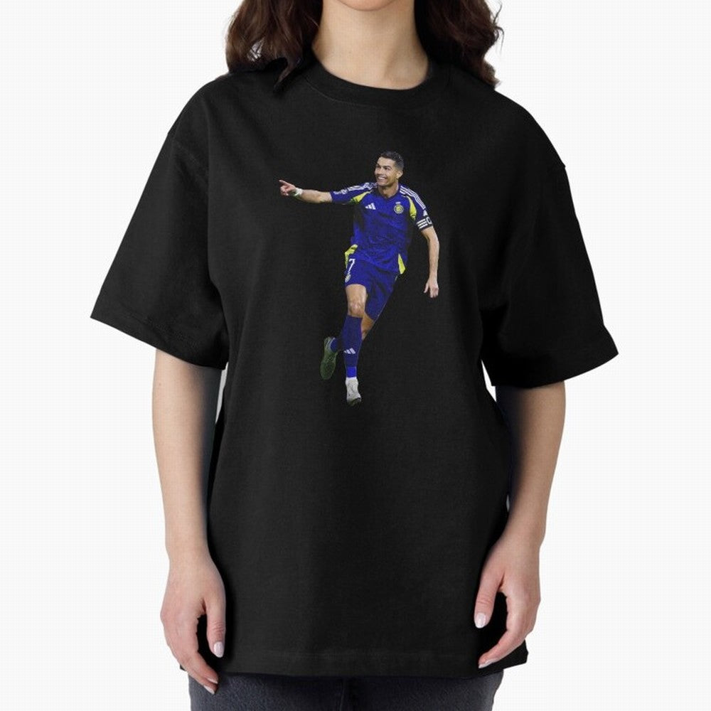 Cristiano Ronaldo Oversized T-Shirt Follow the Road to FIFA World Cup 2026 USA Canada Mexico Spirit, with Brazil, Mbappe, Football Passion, Legendary Performances, Festival Vibes and Supporter Community; Great for Watch Parties, Sports Bars, Family