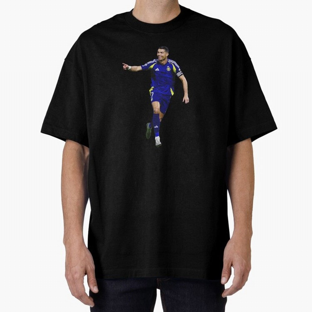 Cristiano Ronaldo Oversized T-Shirt Follow the Road to FIFA World Cup 2026 USA Canada Mexico Spirit, with Brazil, Mbappe, Football Passion, Legendary Performances, Festival Vibes and Supporter Community; Great for Watch Parties, Sports Bars, Family