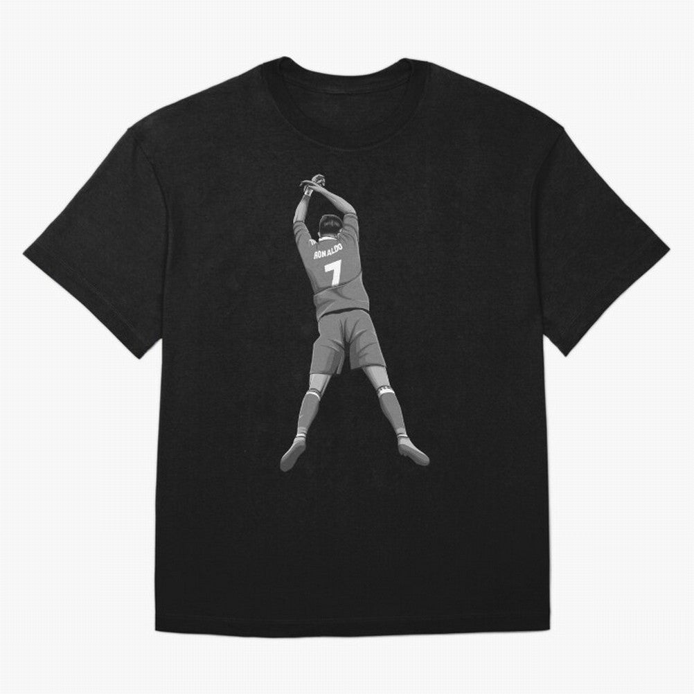 Cristiano Ronaldo Black and White Version Oversized T-Shirt Celebrate Football Heritage in the FIFA World Cup 2026 Group Stage Journey through CR7 and Messi Highlights, Argentina and Brazil Pride, Vintage Soccer Flavor, Modern Football Stars,