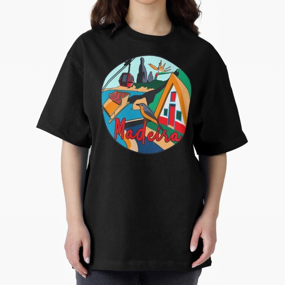 Madeira Oversized T-Shirt Bring Stadium Energy to FIFA World Cup 2026 Group Stage Capturing Haaland, England Energy, Game Day Rituals, Football Legends, Country Pride and the Road to the Final; Ideal for Passionate Fans Who Love Underdog Stories,