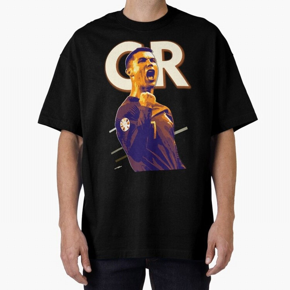 Cristiano Ronaldo Oversized T-Shirt Stand Out with Spirit from Global Football Passion for FIFA World Cup 2026 Group Stage, Connected to Neymar, France and Portugal, Match Day Excitement, Supporter Culture, Golden Goals and Global Football Passion;