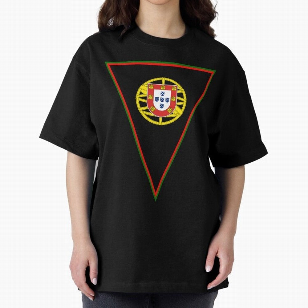 Portugal Flag & Coat of arms Oversized T-Shirt Support Your Favorite Stars during FIFA World Cup 2026 for Fans of Cristiano Ronaldo and Germany, Bringing Football History, Final Match Energy, Crowd Noise and Once in a Lifetime Moments; Created for