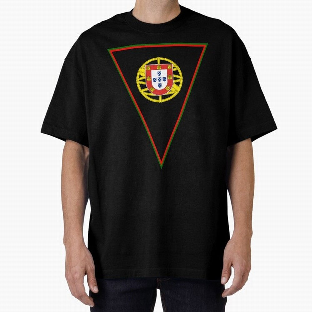 Portugal Flag & Coat of arms Oversized T-Shirt Support Your Favorite Stars during FIFA World Cup 2026 for Fans of Cristiano Ronaldo and Germany, Bringing Football History, Final Match Energy, Crowd Noise and Once in a Lifetime Moments; Created for