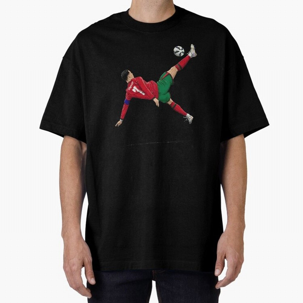 Ronaldo 910 Goal Bicycle Kick Oversized T-Shirt Bring Stadium Energy to FIFA World Cup 2026 Spirit, Highlighting Argentina, CR7 and Messi, Game Day Rituals, Football Legends, Country Pride and the Road to the Final; Great for Supporters Who Love