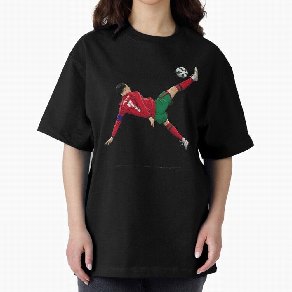 Ronaldo 910 Goal Bicycle Kick Oversized T-Shirt Bring Stadium Energy to FIFA World Cup 2026 Spirit, Highlighting Argentina, CR7 and Messi, Game Day Rituals, Football Legends, Country Pride and the Road to the Final; Great for Supporters Who Love