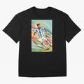 Messi in action Graphic poster design Oversized T-Shirt Relive the Noise and Pride of FIFA World Cup 2026 Group Stage Centered on Messi, CR7 and Mbappe, Germany Energy, Football Festival Excitement, Trophy Ambitions, Country Rivalries and Star