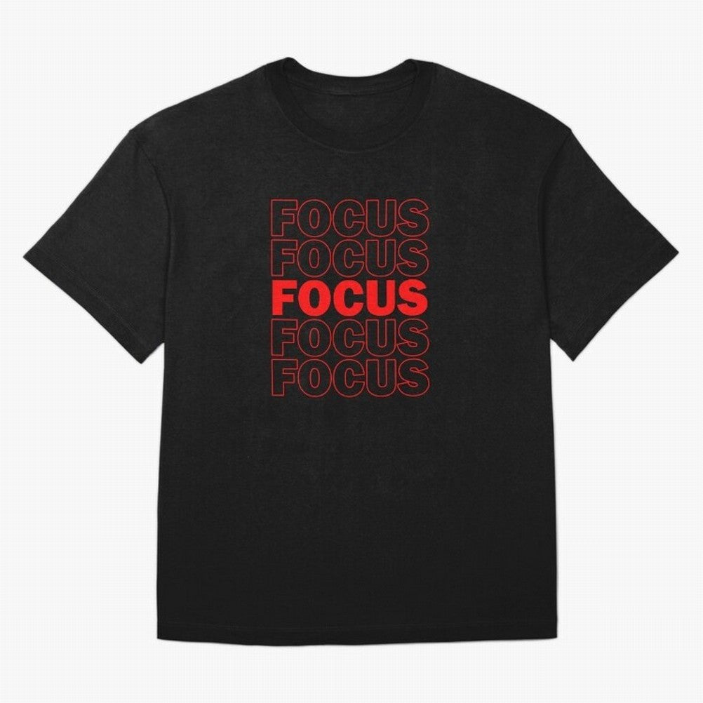 Focus Focus Focus (Red) Oversized T-Shirt Showcase FIFA World Cup 2026 USA Canada Mexico Spirit, Capturing Portugal, Spain and Germany, Neymar, Vintage Soccer Flavor, Modern Football Stars, National Flags and Final Night Emotion; Built for