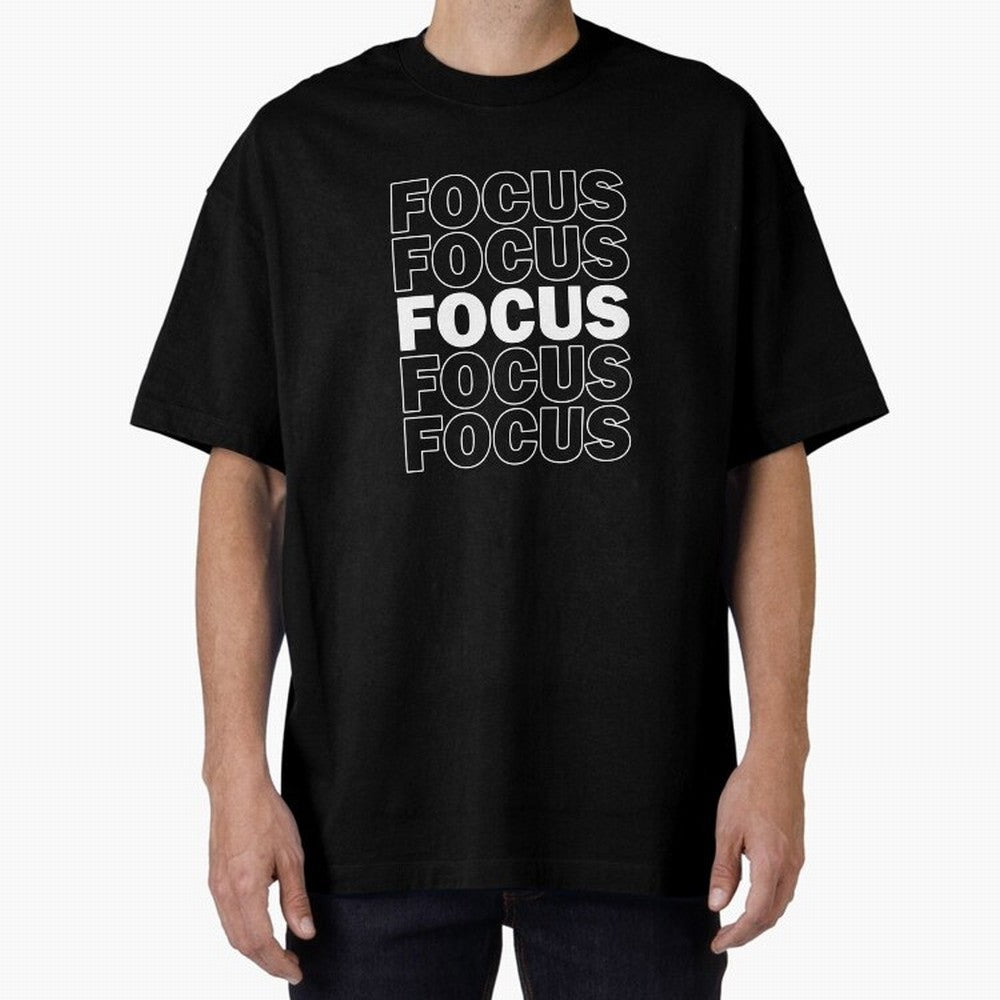 Focus Focus Focus (White Design) Oversized T-Shirt Capture FIFA World Cup 2026 Group Stage Spirit, Centered on England, Messi, CR7 and Mbappe, Vintage Soccer Flavor, Modern Football Stars, National Flags and Final Night Emotion; Ideal for