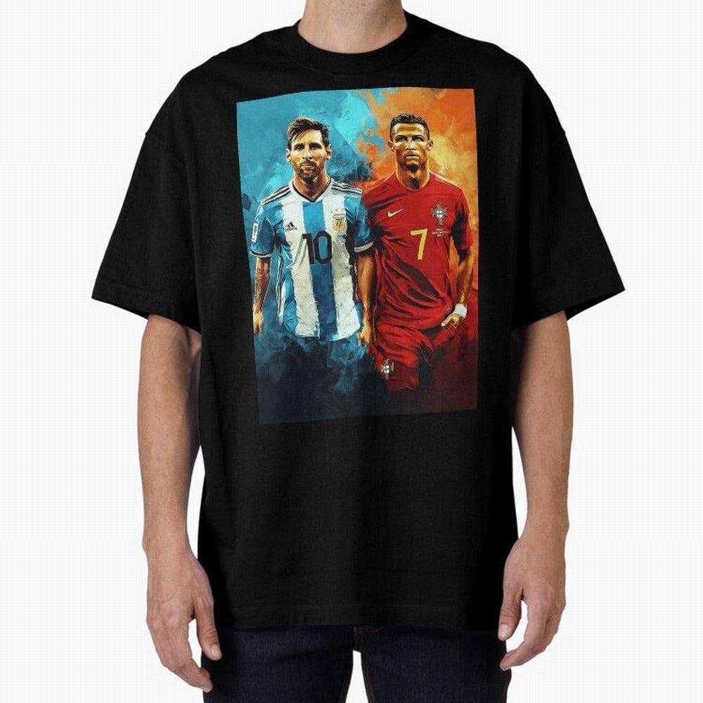 Lionel Messi and Cristiano Ronaldo Oversized T-Shirt Make Game Day About Match Day Hype around FIFA World Cup 2026, Mbappe and Neymar, France, Football Passion, Legendary Performances, Festival Vibes and Supporter Community; Created for Match Day