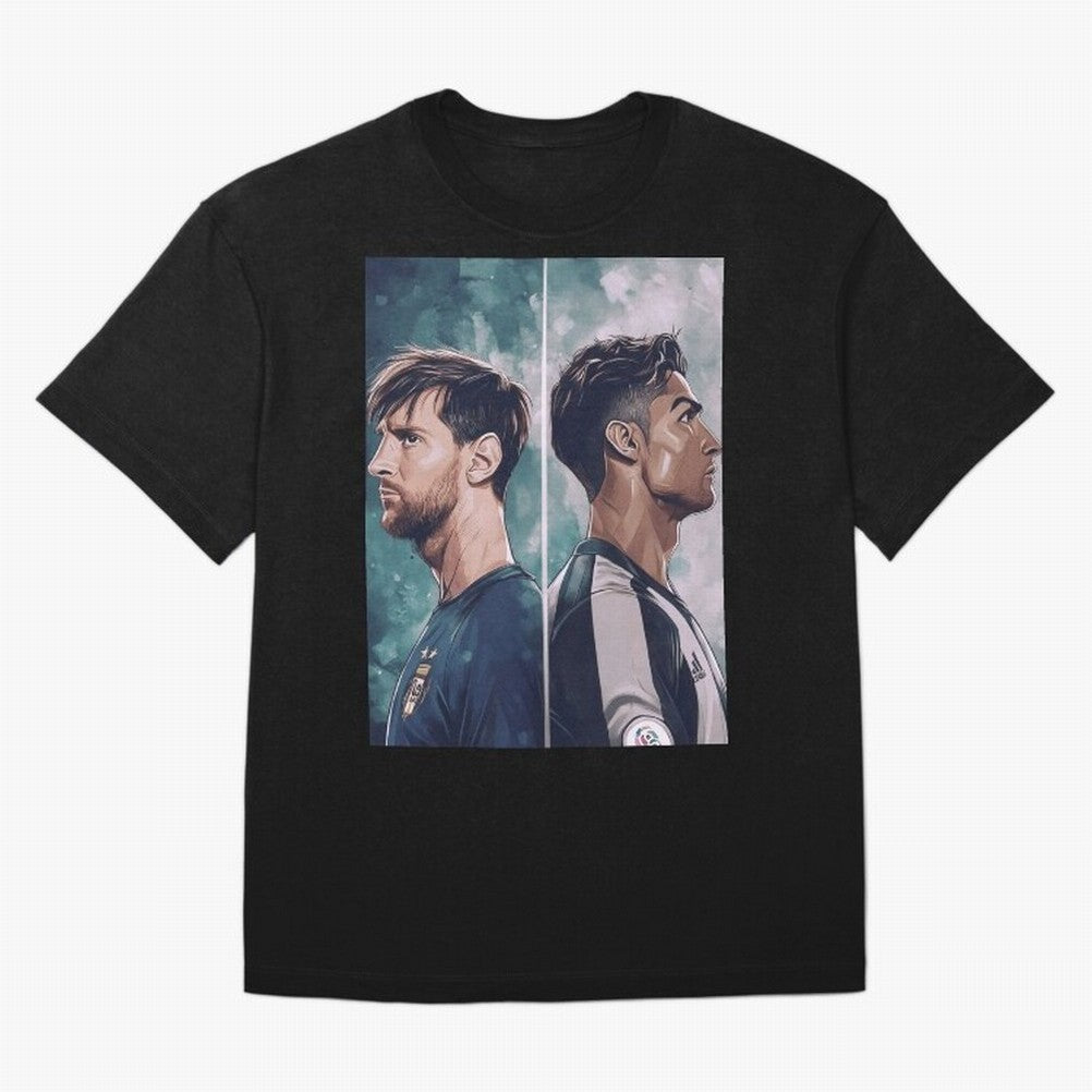 Lionel Messi and Cristiano Ronaldo Oversized T-Shirt Celebrate Golden Goal Energy in the FIFA World Cup 2026 Group Stage Journey through Cristiano Ronaldo, Haaland and CR7 Highlights, Brazil Pride, Worldwide Fan Energy, Dramatic Goals, Stadium