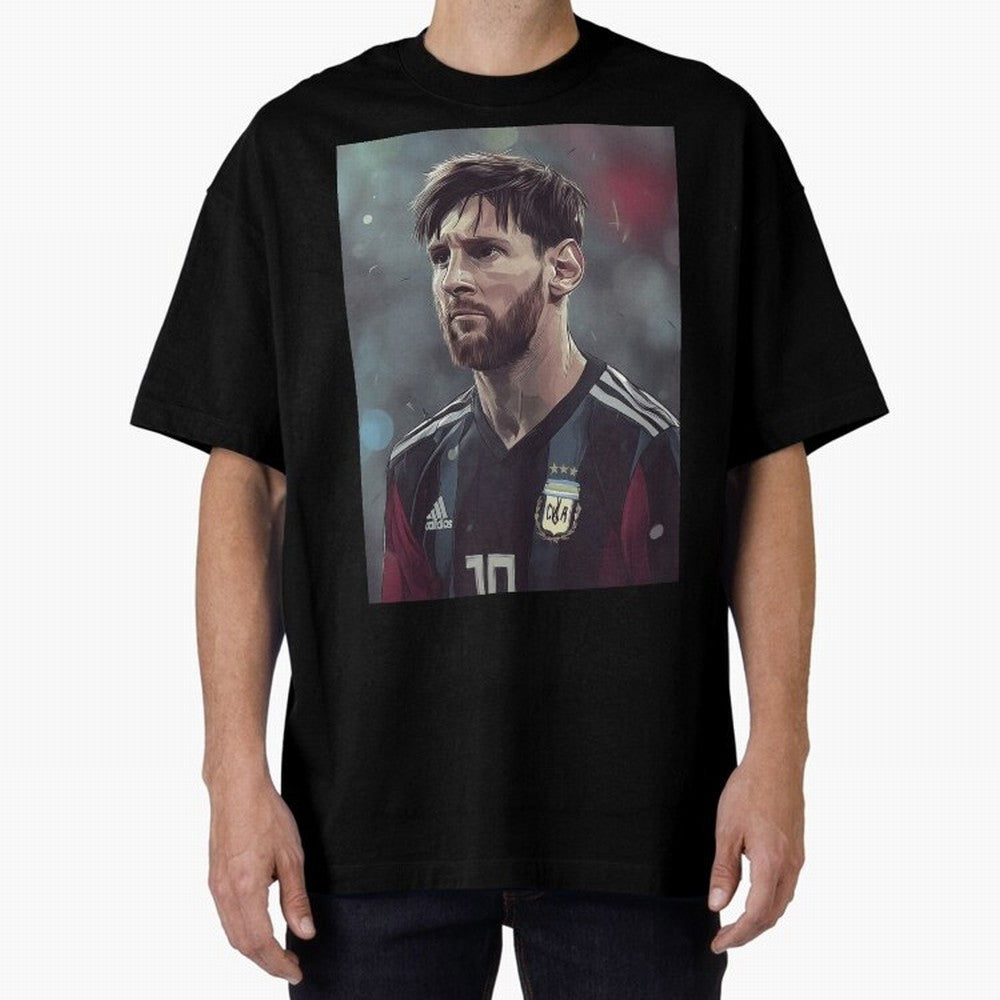 Lionel Messi Oversized T-Shirt Make the Season About Global Football Passion for FIFA World Cup 2026 USA Canada Mexico, Featuring Messi, CR7 and Mbappe, Argentina, France and Brazil, Championship Spirit, Famous Goals, Roaring Crowds and
