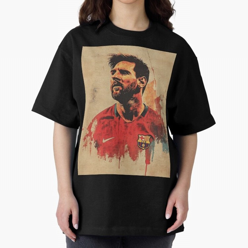 Lionel Messi Oversized T-Shirt Honor the Football Icons of FIFA World Cup 2026 Spirit, Driven by Brazil, Messi, Neymar and Mbappe, Match Day Excitement, Supporter Culture, Golden Goals and Global Football Passion; Great for Watch Parties, Sports