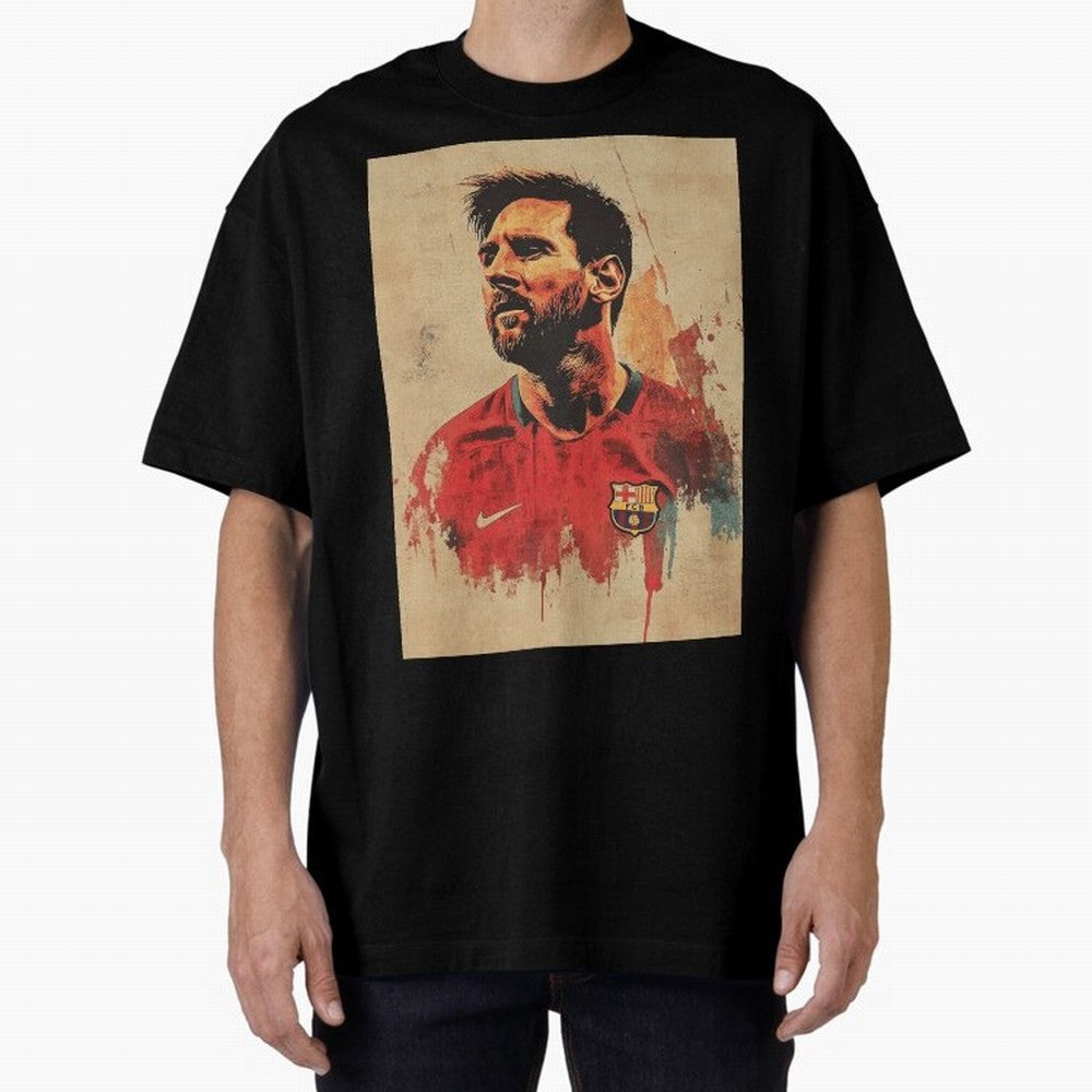 Lionel Messi Oversized T-Shirt Honor the Football Icons of FIFA World Cup 2026 Spirit, Driven by Brazil, Messi, Neymar and Mbappe, Match Day Excitement, Supporter Culture, Golden Goals and Global Football Passion; Great for Watch Parties, Sports
