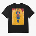 Lionel Messi Oversized T-Shirt Capture Stadium Memories from Global Football Passion for FIFA World Cup 2026 Group Stage, Capturing Haaland and Mbappe, Brazil, Portugal and Argentina, Vintage Soccer Flavor, Modern Football Stars, National Flags and