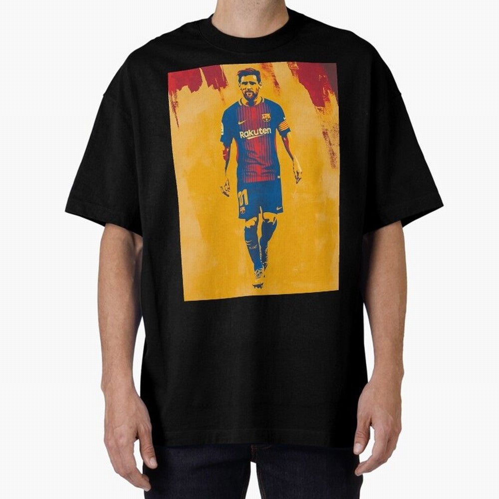 Lionel Messi Oversized T-Shirt Capture Stadium Memories from Global Football Passion for FIFA World Cup 2026 Group Stage, Capturing Haaland and Mbappe, Brazil, Portugal and Argentina, Vintage Soccer Flavor, Modern Football Stars, National Flags and