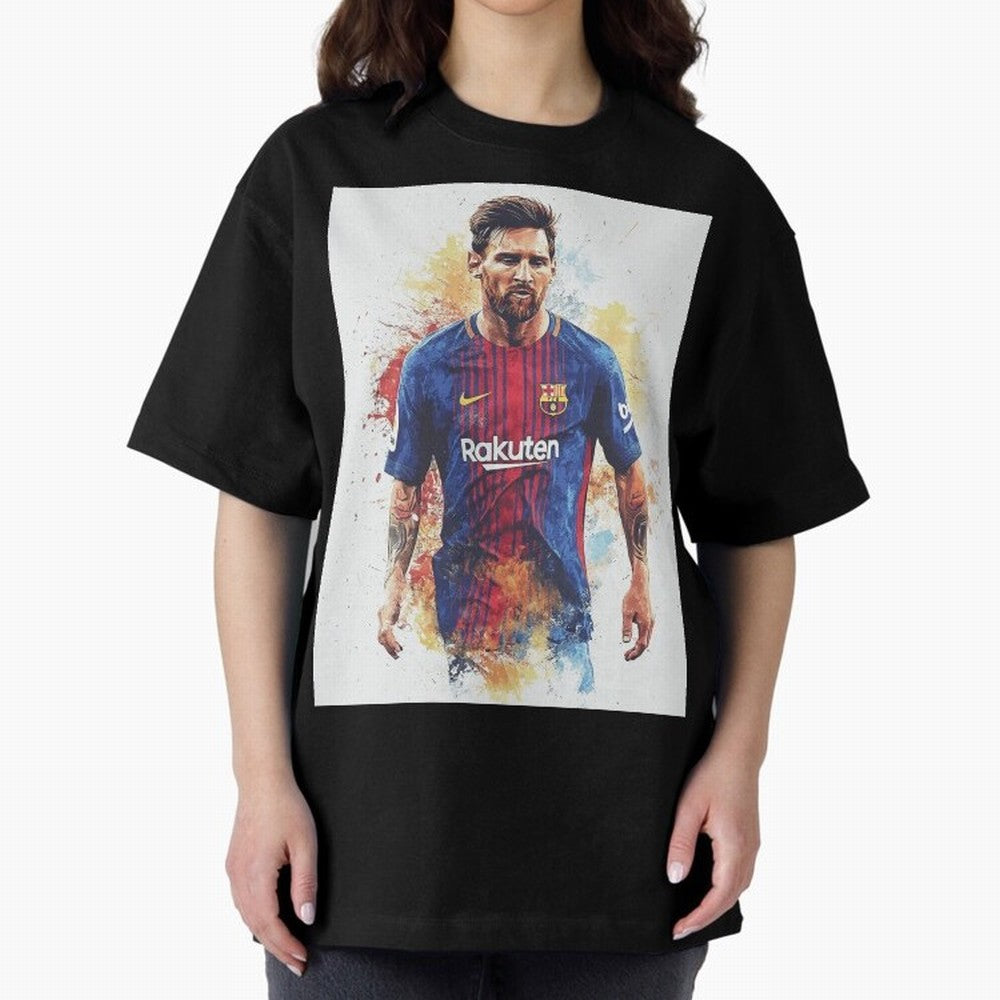 Lionel Messi Oversized T-Shirt Make Your Look Match the FIFA World Cup 2026 USA Canada Mexico Journey through Messi and Cristiano Ronaldo Highlights, England and Germany Pride, Championship Spirit, Famous Goals, Roaring Crowds and International