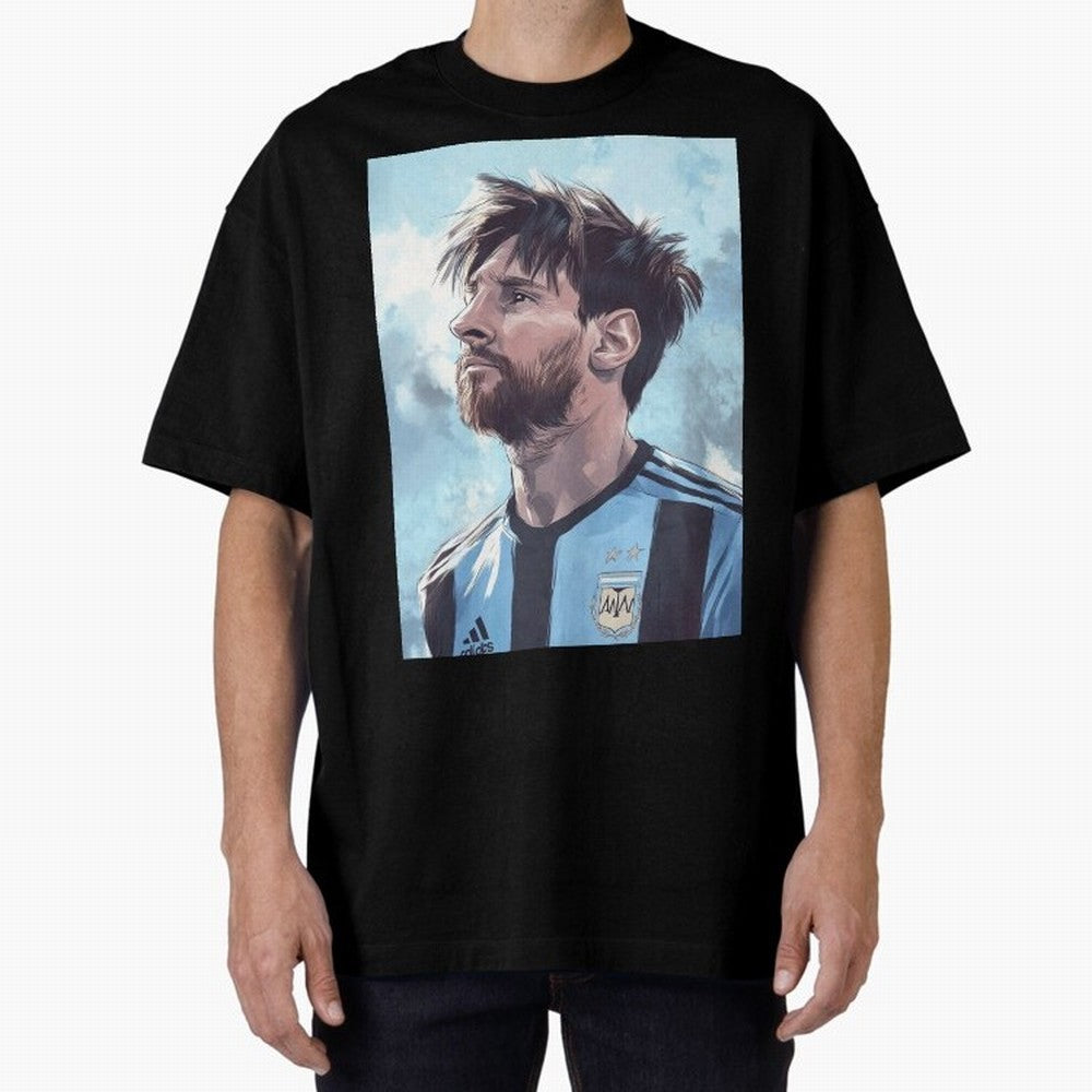 Lionel Messi Oversized T-Shirt Represent the Passion of Match Day Hype around FIFA World Cup 2026 USA Canada Mexico, Messi, Spain, Football Passion, Legendary Performances, Festival Vibes and Supporter Community; Ideal for Passionate Fans Who Love