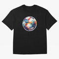 Football Soccer Ball Watercolor Illustration Drawing (Light Red BG) Oversized T-Shirt Enjoy the Biggest Football Party of FIFA World Cup 2026 USA Canada Mexico Celebrating CR7, Netherlands Energy, Championship Spirit, Famous Goals, Roaring Crowds