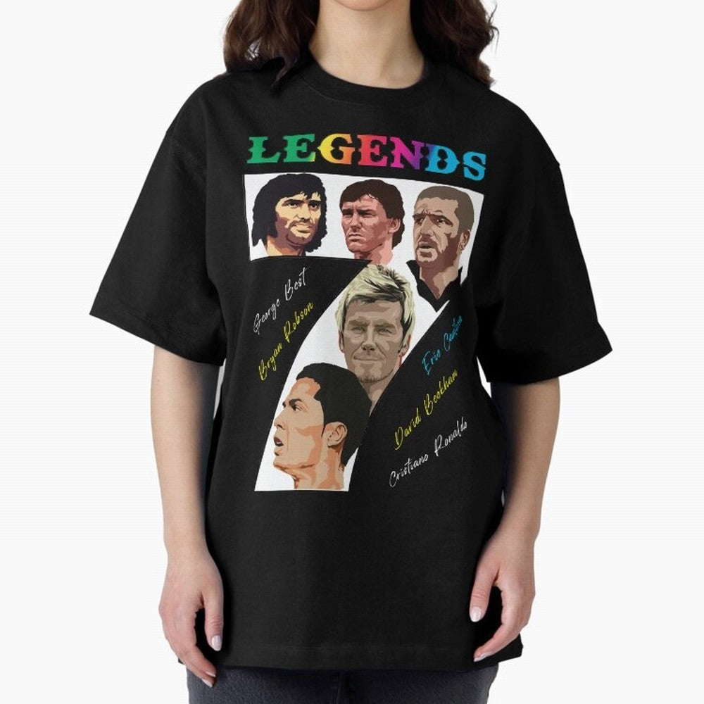 LEGENDS OF FOOTBALL Oversized T-Shirt Keep Football History Alive during FIFA World Cup 2026 Spirit, Featuring France and Portugal, Messi, CR7 and Mbappe, Soccer Culture, Superstar Moments, National Team Dreams and Competitive Fire; Perfect for