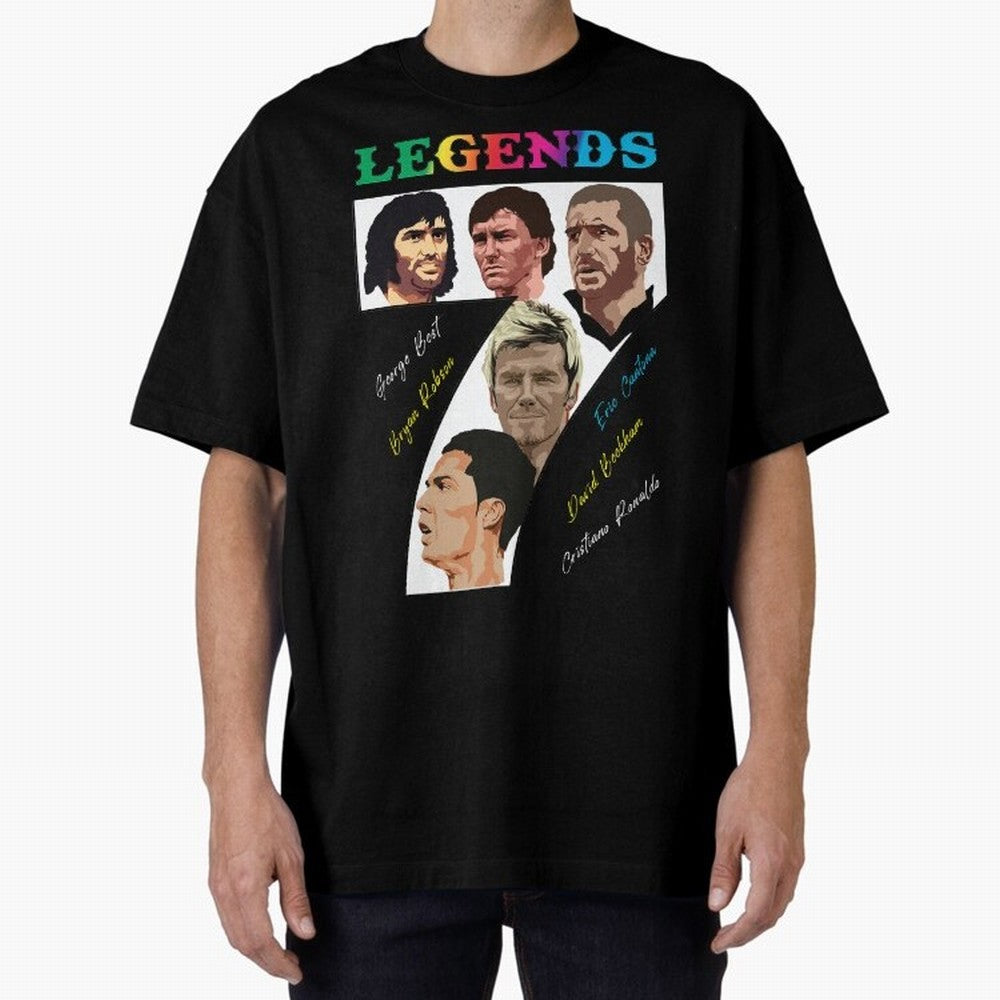 LEGENDS OF FOOTBALL Oversized T-Shirt Keep Football History Alive during FIFA World Cup 2026 Spirit, Featuring France and Portugal, Messi, CR7 and Mbappe, Soccer Culture, Superstar Moments, National Team Dreams and Competitive Fire; Perfect for