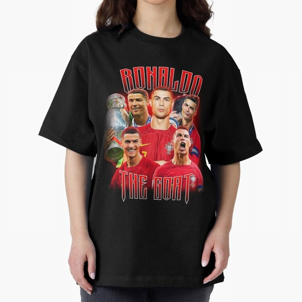 Cristiano Ronaldo Vintage Style Tee, Bootleg Tee, Bootleg T Shirt, Rap Tee Oversized T-Shirt Show Championship Spirit for Global Football Passion for FIFA World Cup 2026, Celebrating Haaland, Argentina, France and Brazil, Classic Soccer Heritage,