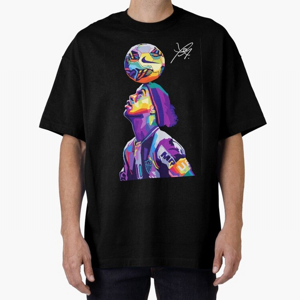 Ronaldinho Wpap Pop Art Oversized T-Shirt Keep Football History Alive during FIFA World Cup 2026 Group Stage Spirit, Featuring England, France and Netherlands, Messi, CR7 and Mbappe, Champion Mindset, Group Stage Buzz, Knockout Tension and