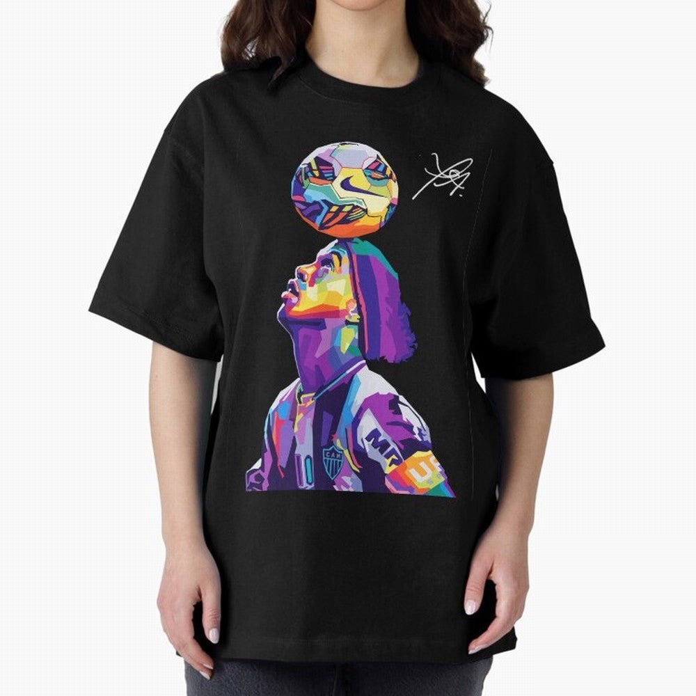 Ronaldinho Wpap Pop Art Oversized T-Shirt Keep Football History Alive during FIFA World Cup 2026 Group Stage Spirit, Featuring England, France and Netherlands, Messi, CR7 and Mbappe, Champion Mindset, Group Stage Buzz, Knockout Tension and