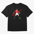 Cristano Ronaldo Celebration Block Art SIUUUU with text Oversized T-Shirt Represent the Passion of Match Day Hype around FIFA World Cup 2026 Group Stage, Mbappe and Neymar, Brazil, Portugal and Argentina, Classic Soccer Heritage, Championship
