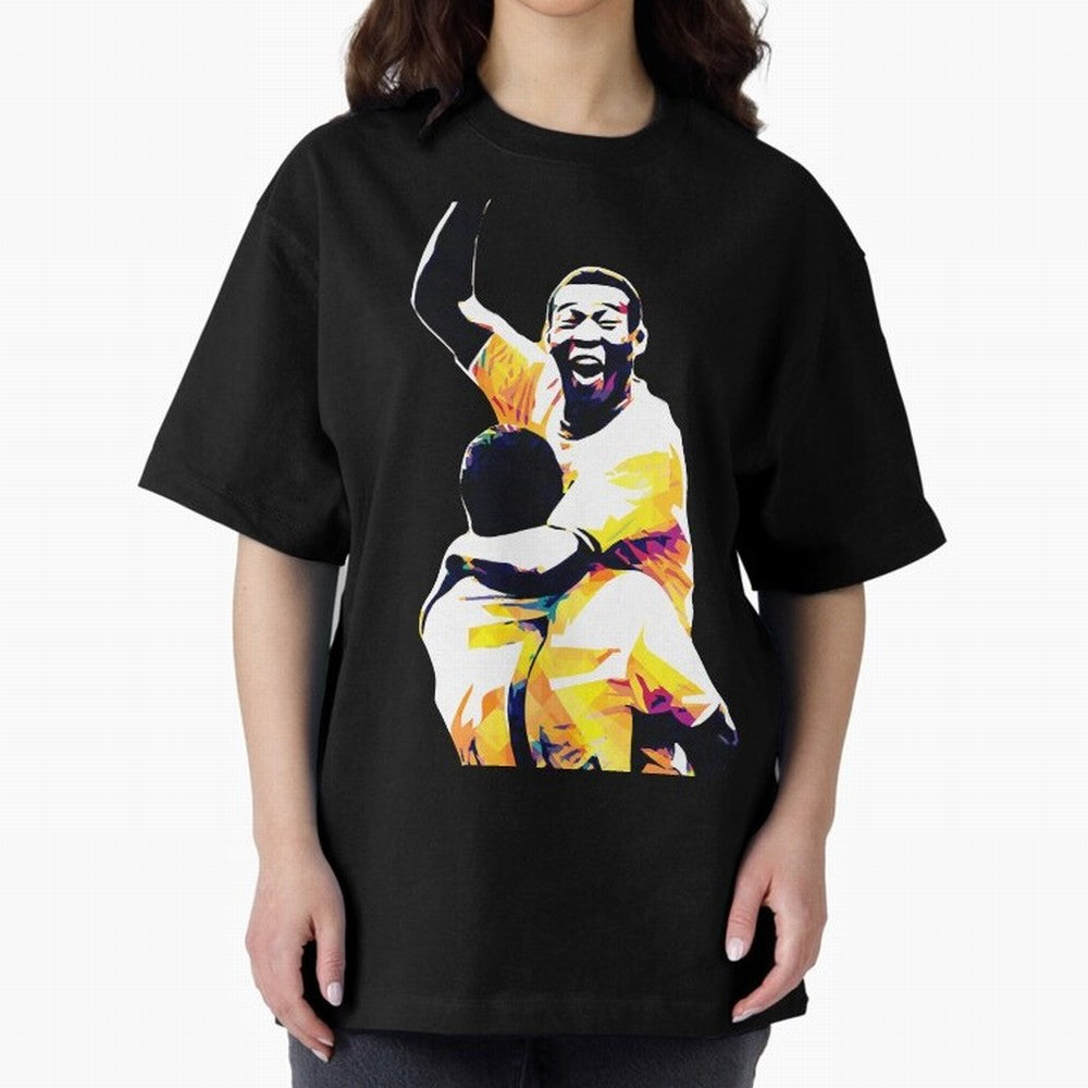 Pele Pop Art Oversized T-Shirt Join the Global Buzz around FIFA World Cup 2026 USA Canada Mexico for Fans of Cristiano Ronaldo, Haaland and CR7 and Germany, Bringing Football Festival Excitement, Trophy Ambitions, Country Rivalries and Star Player
