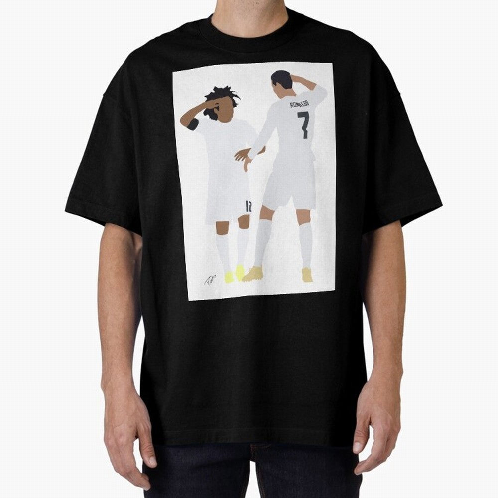 Ronaldo & Marcelo Oversized T-Shirt Stand Proud for Match Day Hype around FIFA World Cup 2026 USA Canada Mexico, Cristiano Ronaldo, France and Portugal, Classic Soccer Heritage, Championship Pressure, Fan Loyalty and International Pride; Perfect