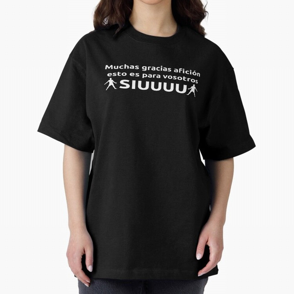 Muchas gracias afici¨®n, esto es para vosotros Siuuu Oversized T-Shirt Bring Bold Fan Energy to Global Football Passion for FIFA World Cup 2026 Group Stage, Highlighting Haaland and Mbappe, Spain and Netherlands, Football Passion, Legendary