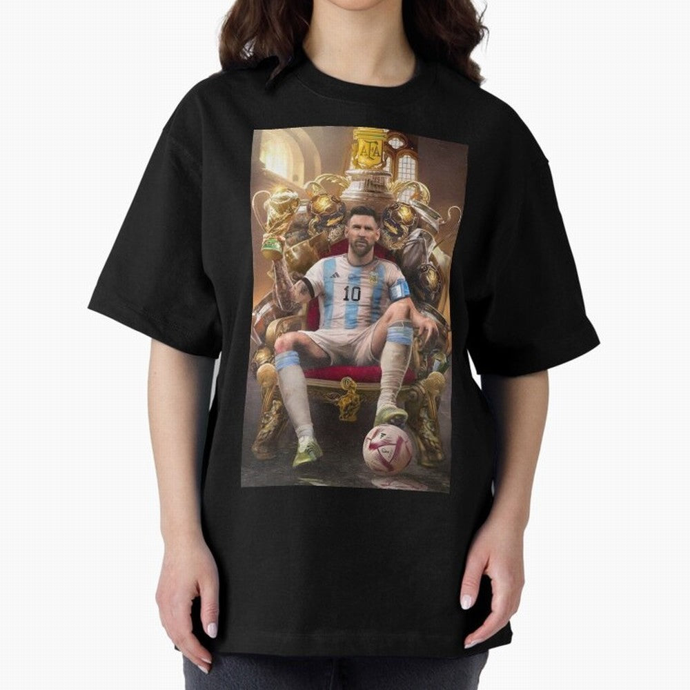 Lionel Messi Oversized T-Shirt Celebrate the Magic of the FIFA World Cup 2026 USA Canada Mexico Journey through Mbappe and Neymar Highlights, France and Portugal Pride, Football Passion, Legendary Performances, Festival Vibes and Supporter