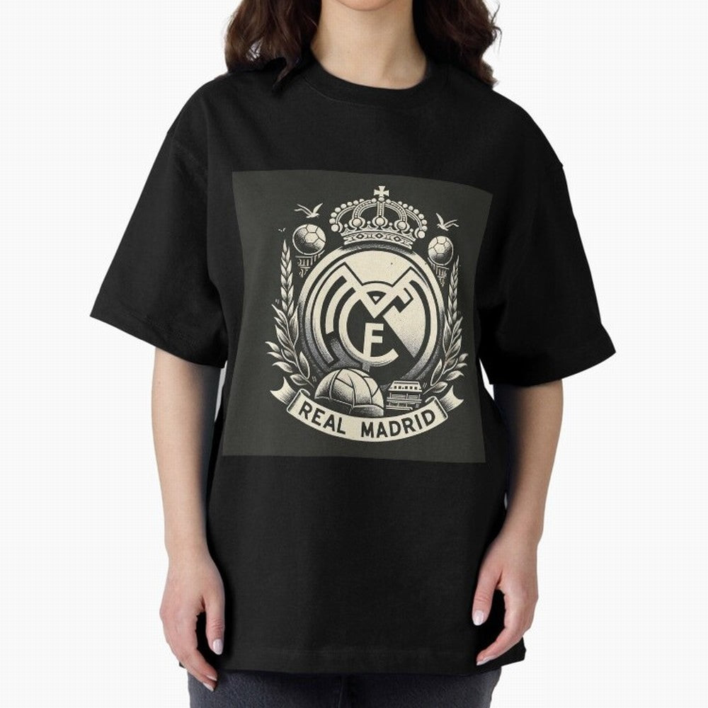 VIntage Style Real Madrid Logo Oversized T-Shirt Bring Stadium Energy to the FIFA World Cup 2026 Group Stage Journey through Haaland Highlights, Spain Pride, Game Day Rituals, Football Legends, Country Pride and the Road to the Final; Ideal for