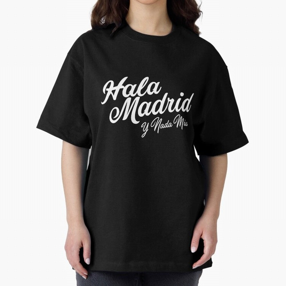 HALA MADRID Oversized T-Shirt Show Passion for the Stars of FIFA World Cup 2026 Group Stage for Fans of Mbappe and Argentina, France and Brazil, Bringing Global Supporter Spirit, Legendary Goals, National Colors and Tournament Celebration; Ideal