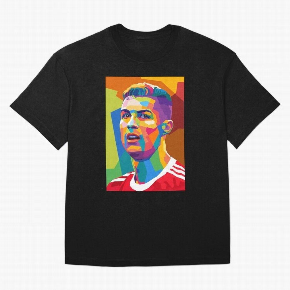 Cristiano Ronaldo Wpap Pop Art Oversized T-Shirt Make Every Match About Global Football Passion for FIFA World Cup 2026, Driven by Haaland and Mbappe, Netherlands, Vintage Soccer Flavor, Modern Football Stars, National Flags and Final Night