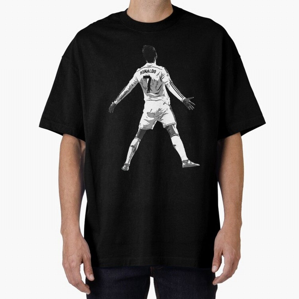 CR7 Cristiano Ronaldo Artwork - Pop Art Style Oversized T-Shirt Bring Match Day Fire to FIFA World Cup 2026 for Fans of Haaland and France and Portugal, Bringing Tournament Hype, Historic Matchups, Family Viewing Parties and Global Sports Pride;