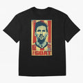 Messi The GOAT Graphic poster design Oversized T-Shirt Experience the FIFA World Cup 2026 Journey through Messi and Cristiano Ronaldo Highlights, England and Germany Pride, Sports Nostalgia, International Competition, Famous Players and