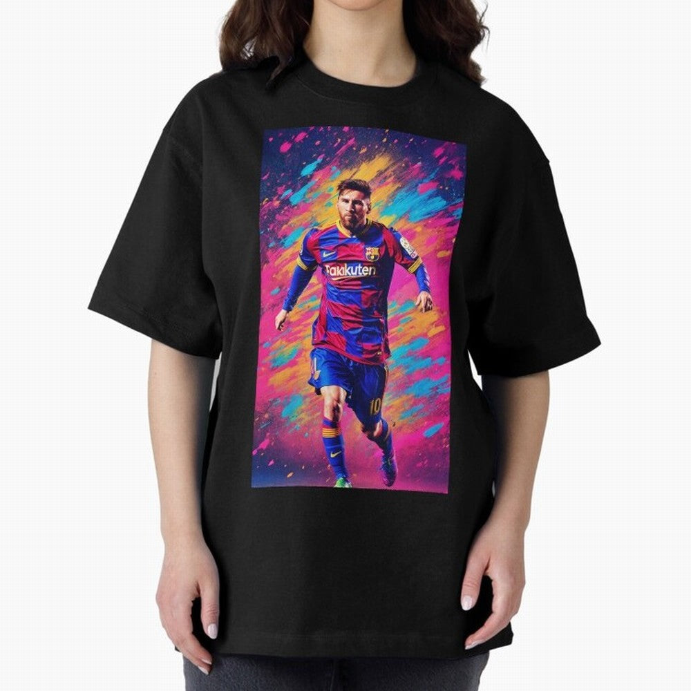 Lionel Messi Oversized T-Shirt Celebrate Every Goal in FIFA World Cup 2026 USA Canada Mexico for Fans of Mbappe and Brazil, Bringing Football History, Final Match Energy, Crowd Noise and Once in a Lifetime Moments; Great for Watch Parties, Sports