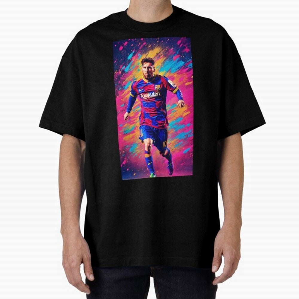 Lionel Messi Oversized T-Shirt Celebrate Every Goal in FIFA World Cup 2026 USA Canada Mexico for Fans of Mbappe and Brazil, Bringing Football History, Final Match Energy, Crowd Noise and Once in a Lifetime Moments; Great for Watch Parties, Sports